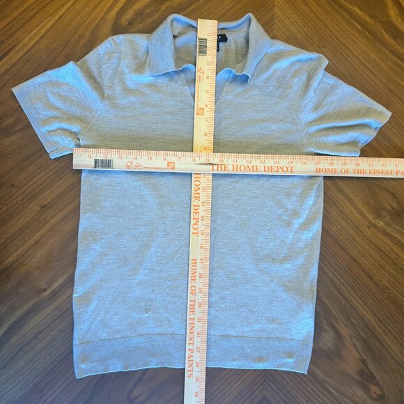 Mens Reiss Oatmeal Merino Wool Johnny Collar Size Small - Picture 2 of 5